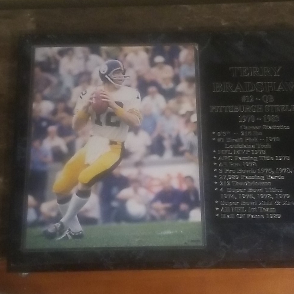 Steelers Terry Bradshaw plaque